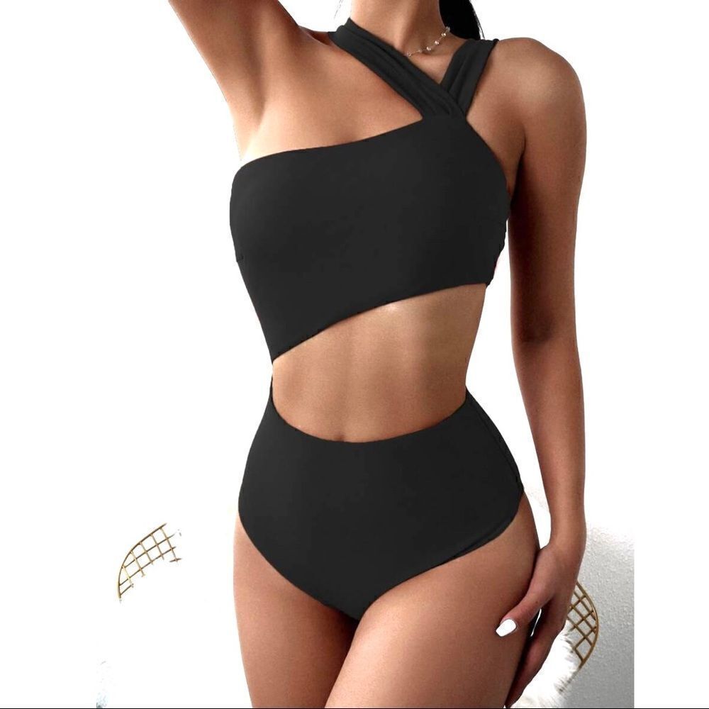 One Piece Cut Out Waist Swimsuit